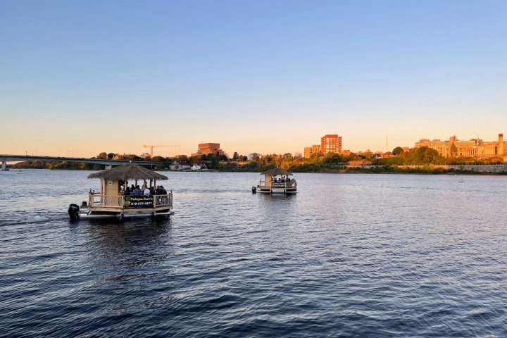 a small boat in a body of water